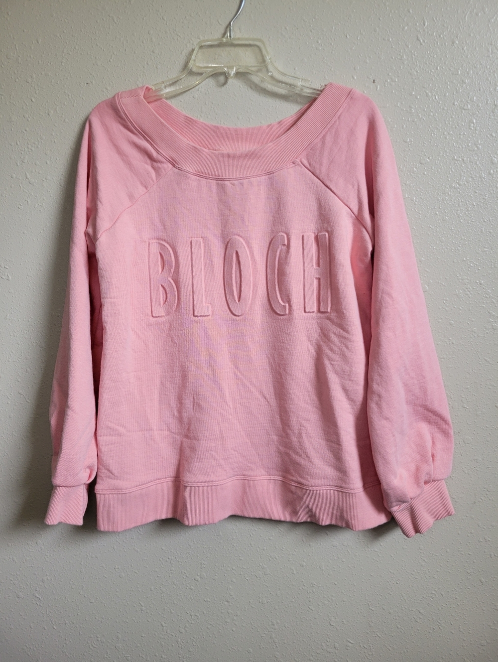 BLOCH Women's Off‎ Duty Terry Crew Sweatshirt Puff Print Sz M